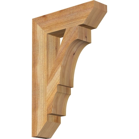 Balboa Slat Rough Sawn Bracket, Western Red Cedar, 4"W x 16"D x 24"H